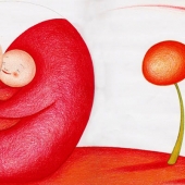 rosso-tondo-susy-zanella-digital-art-illustration